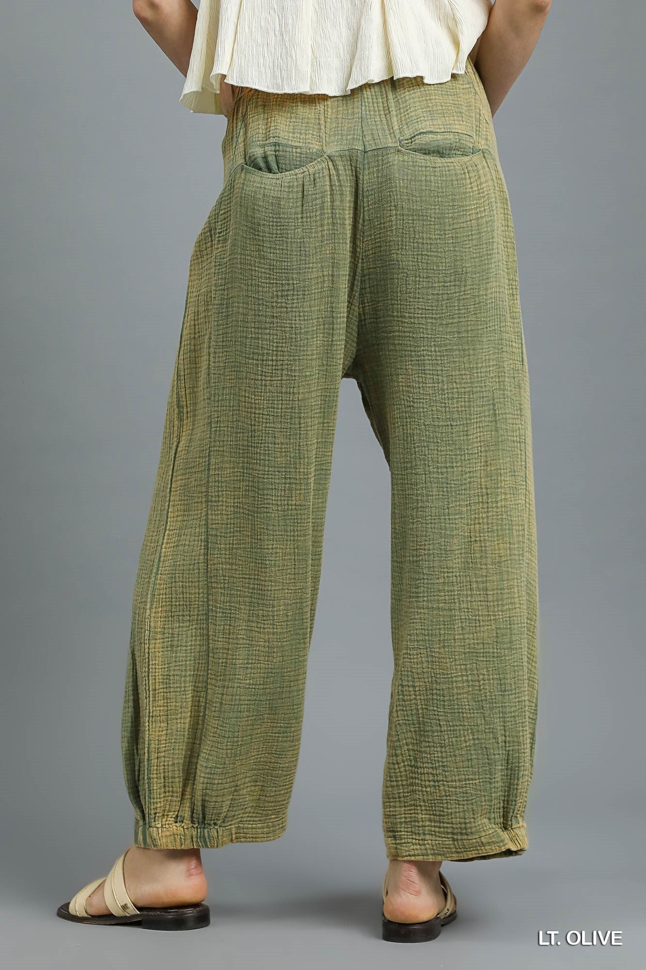 Olive Acid Wash Pants
