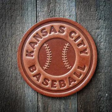 KC Baseball Leather Coaster