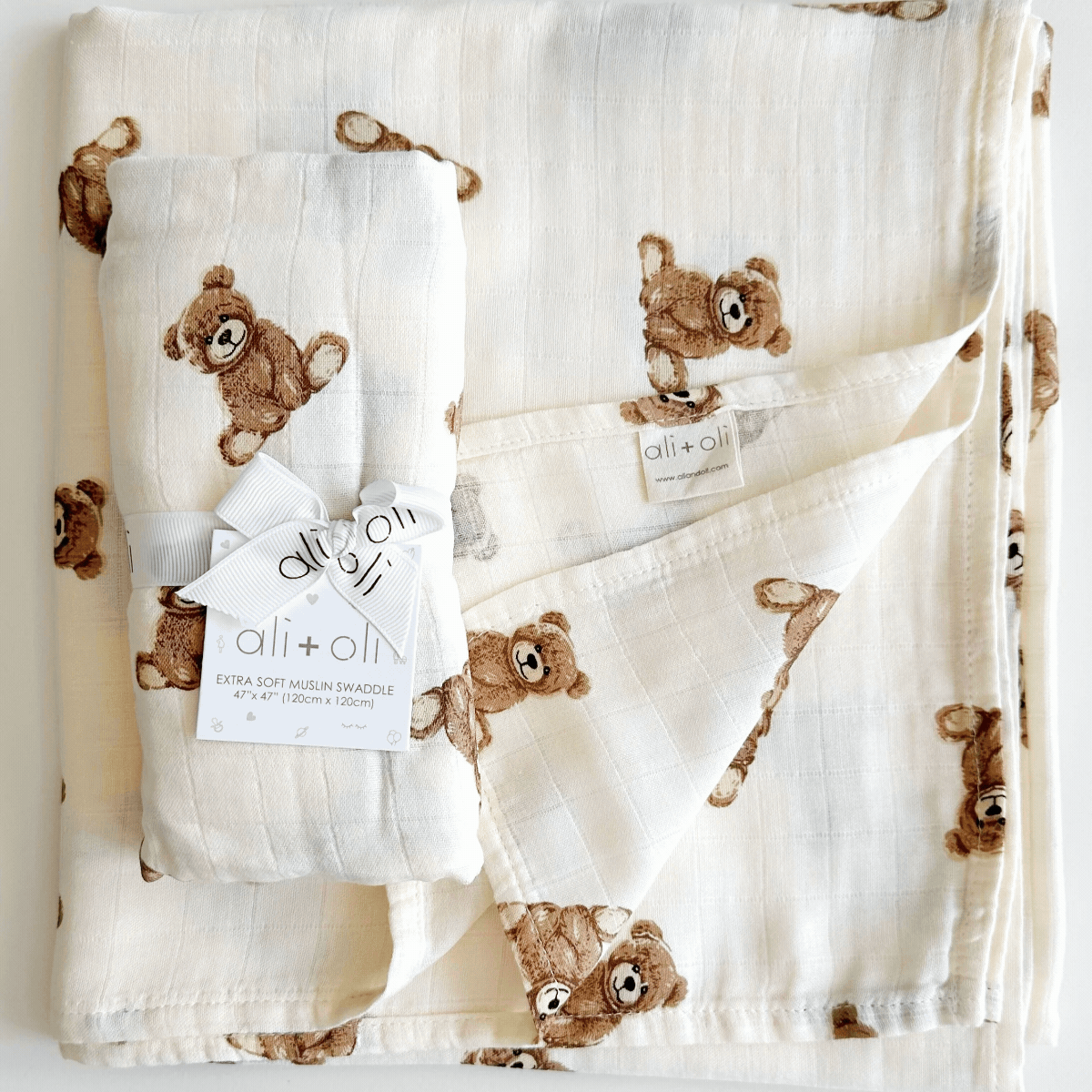 Teddy Bear Swaddle Blanket