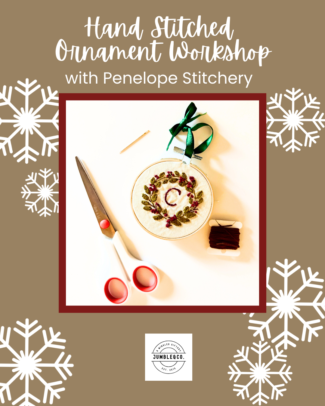 Hand Stitched Ornament Workshop