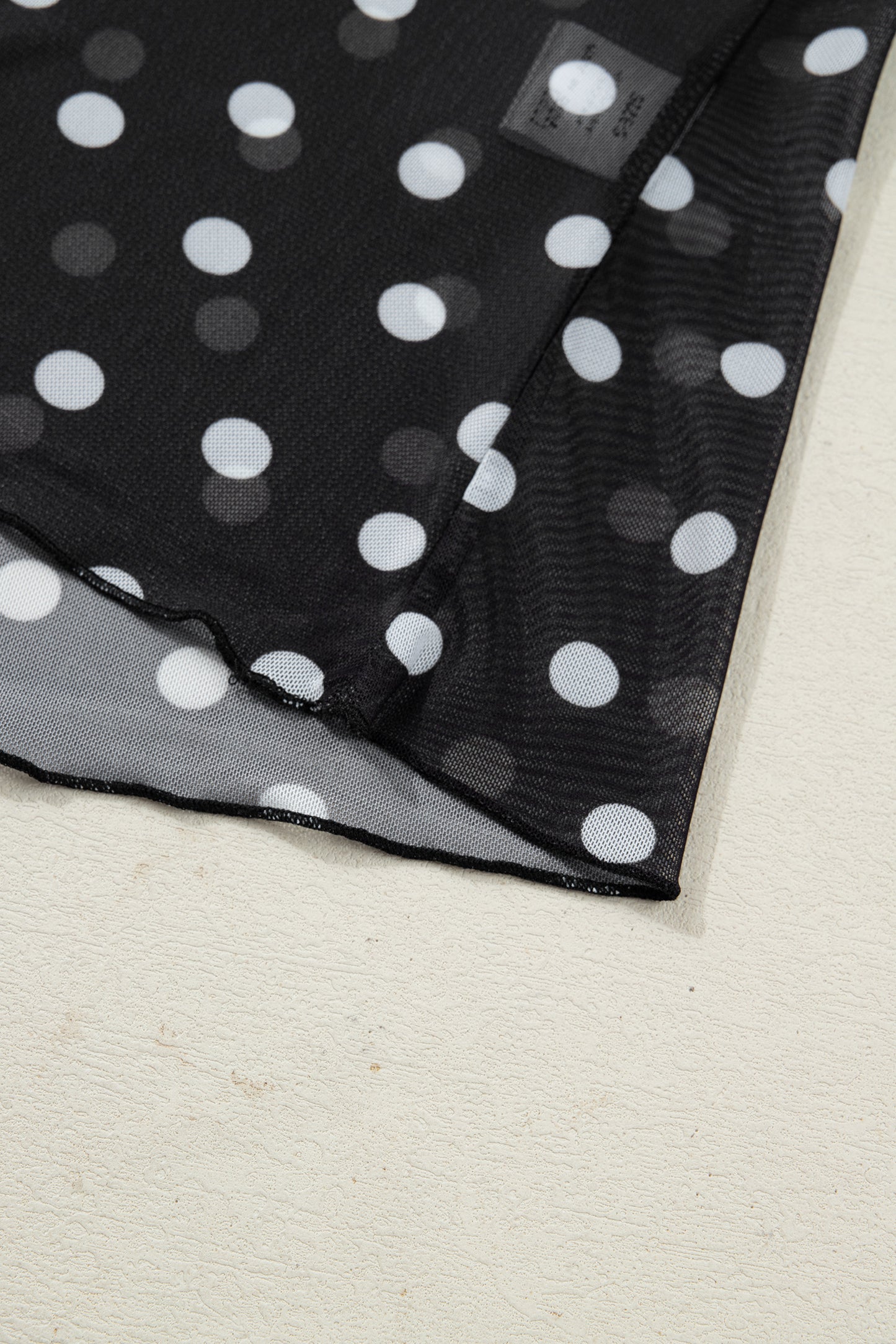 Polka Dot Sheer Long Sleeve Top