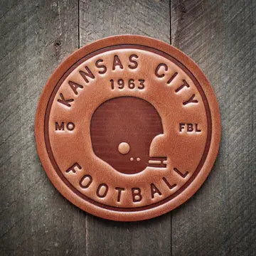 KC Football Leather Coaster