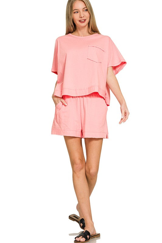 Exposed Seam Boxy Top & Shorts Set