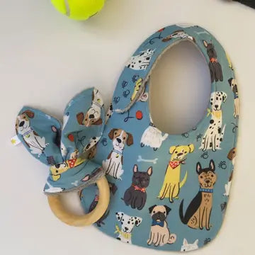 Dapper Dogs Bib+Crinkle Teether Combo