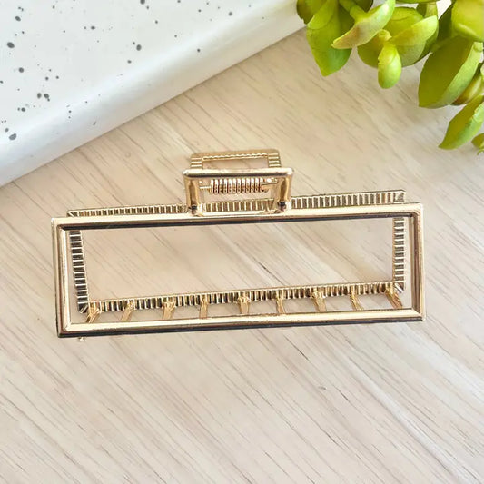 Gold Rectangle Claw Clip