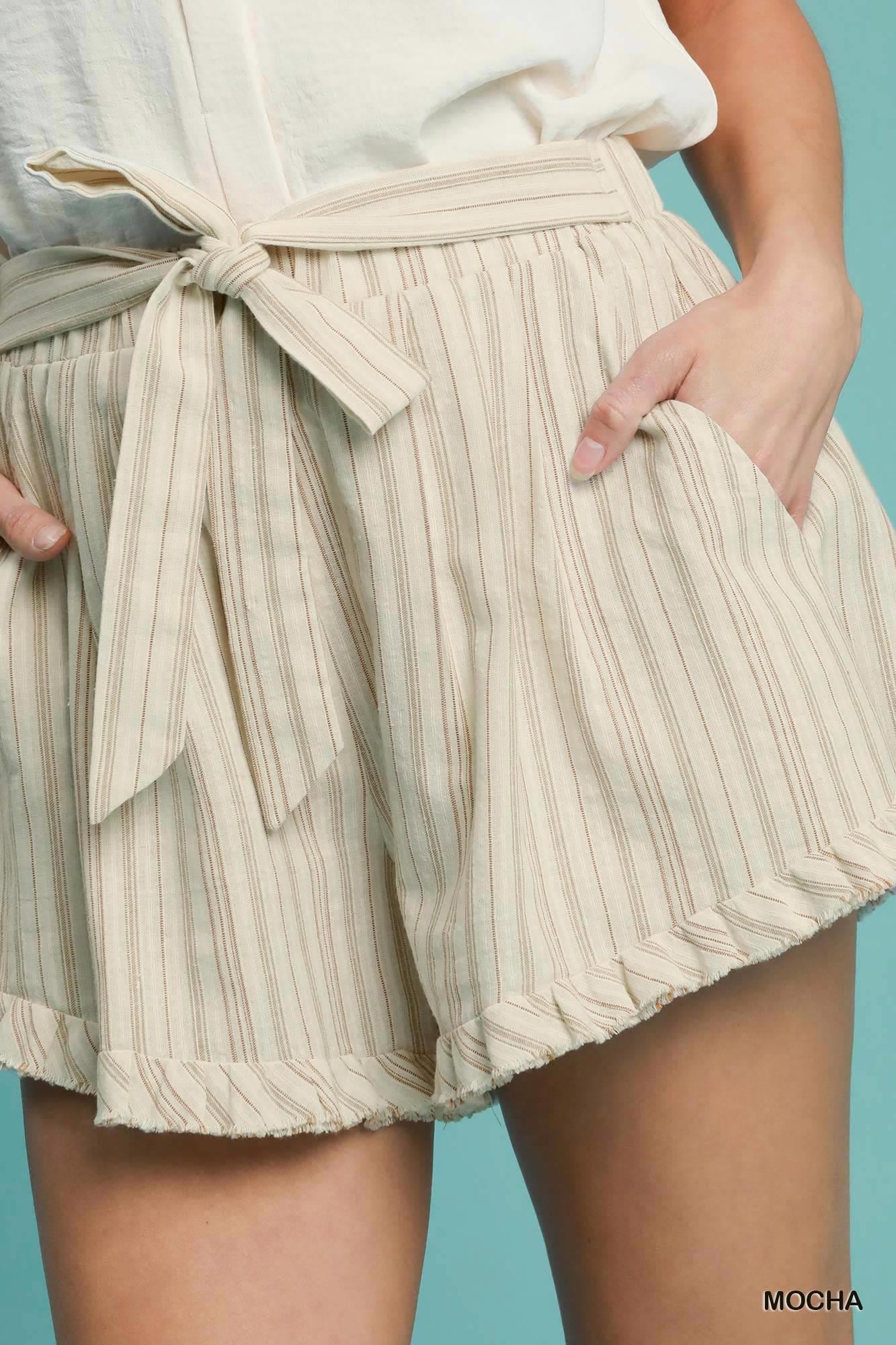Striped Ruffle Shorts