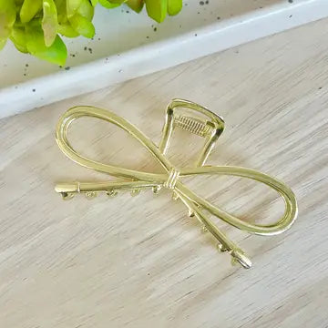 Gold Bow Claw Clip