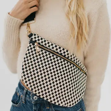 Checkered Bum Bag BLACK