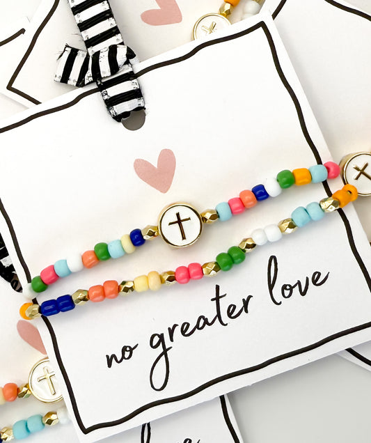 "No Greater Love" Cross Bracelet Set