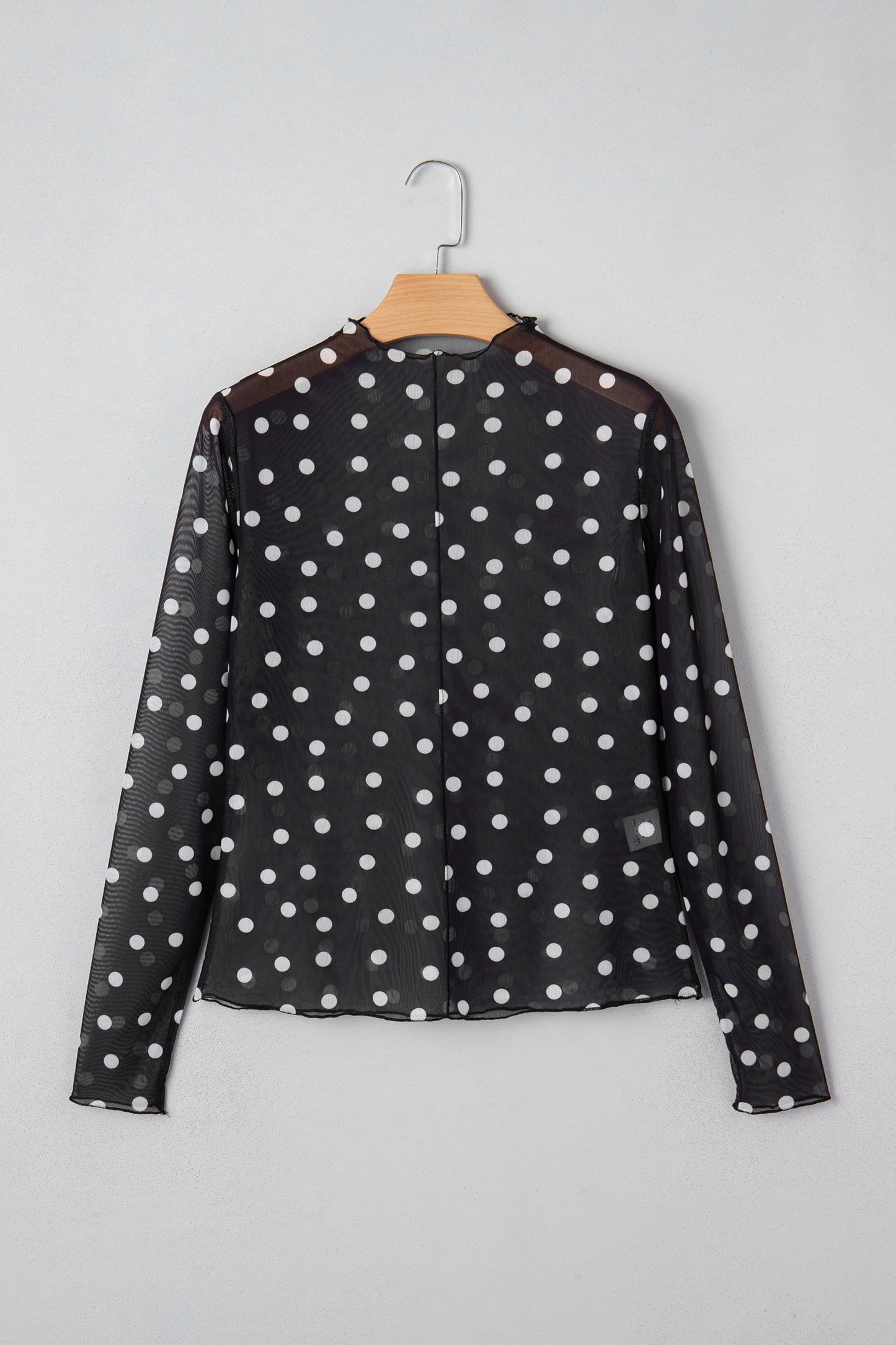 Polka Dot Sheer Long Sleeve Top