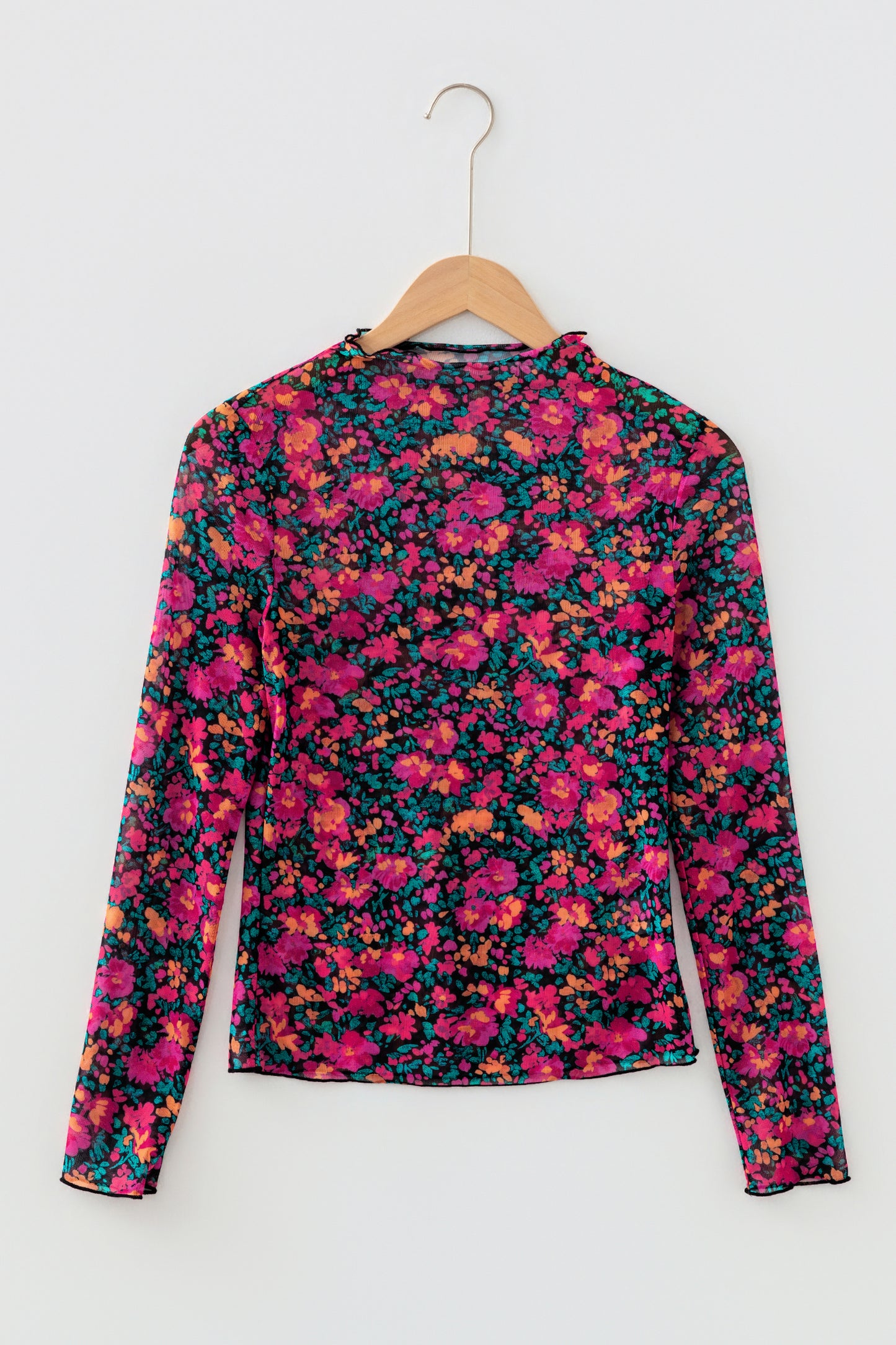 Floral Mesh Long Sleeve Tee