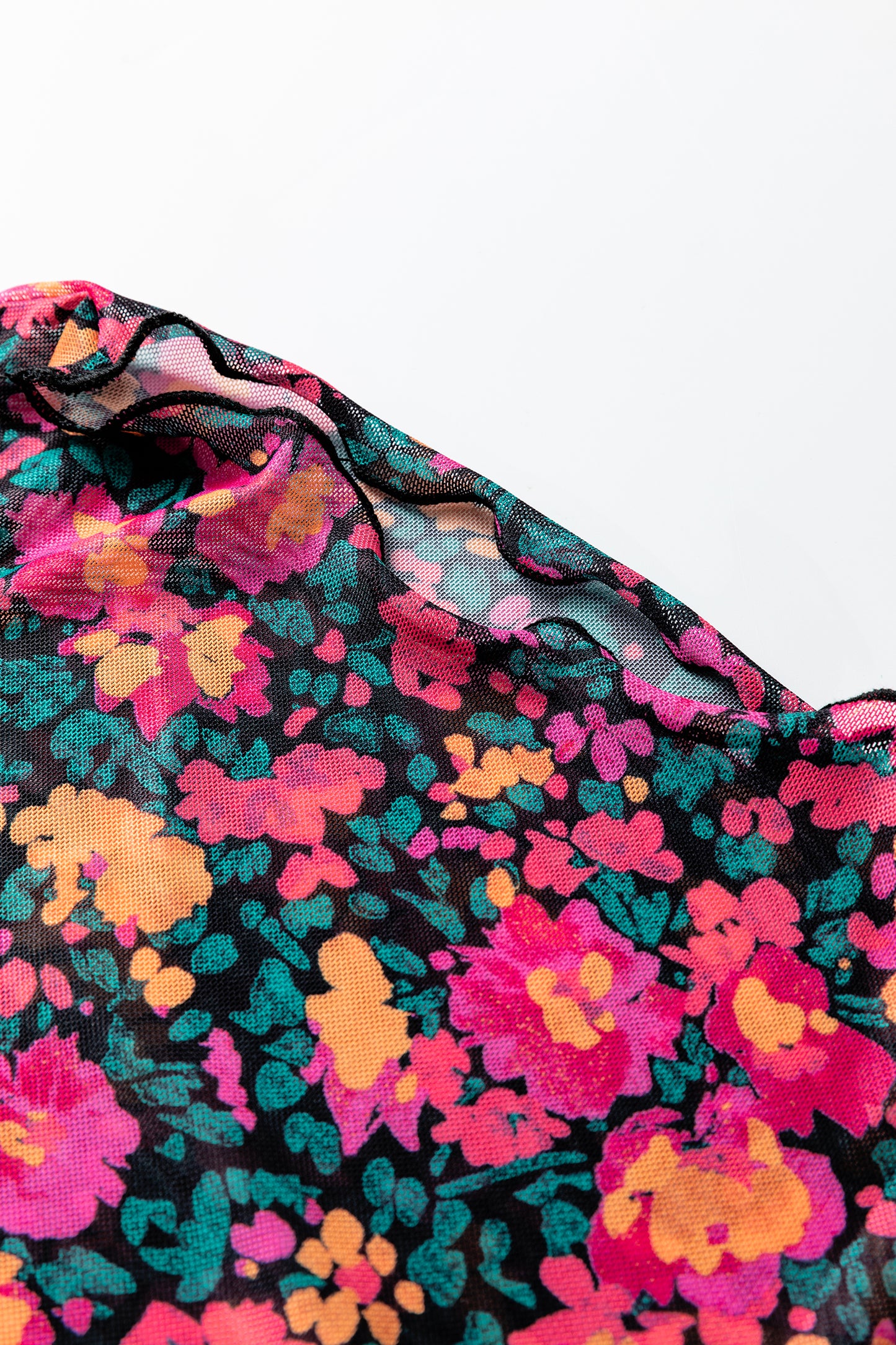 Floral Mesh Long Sleeve Tee