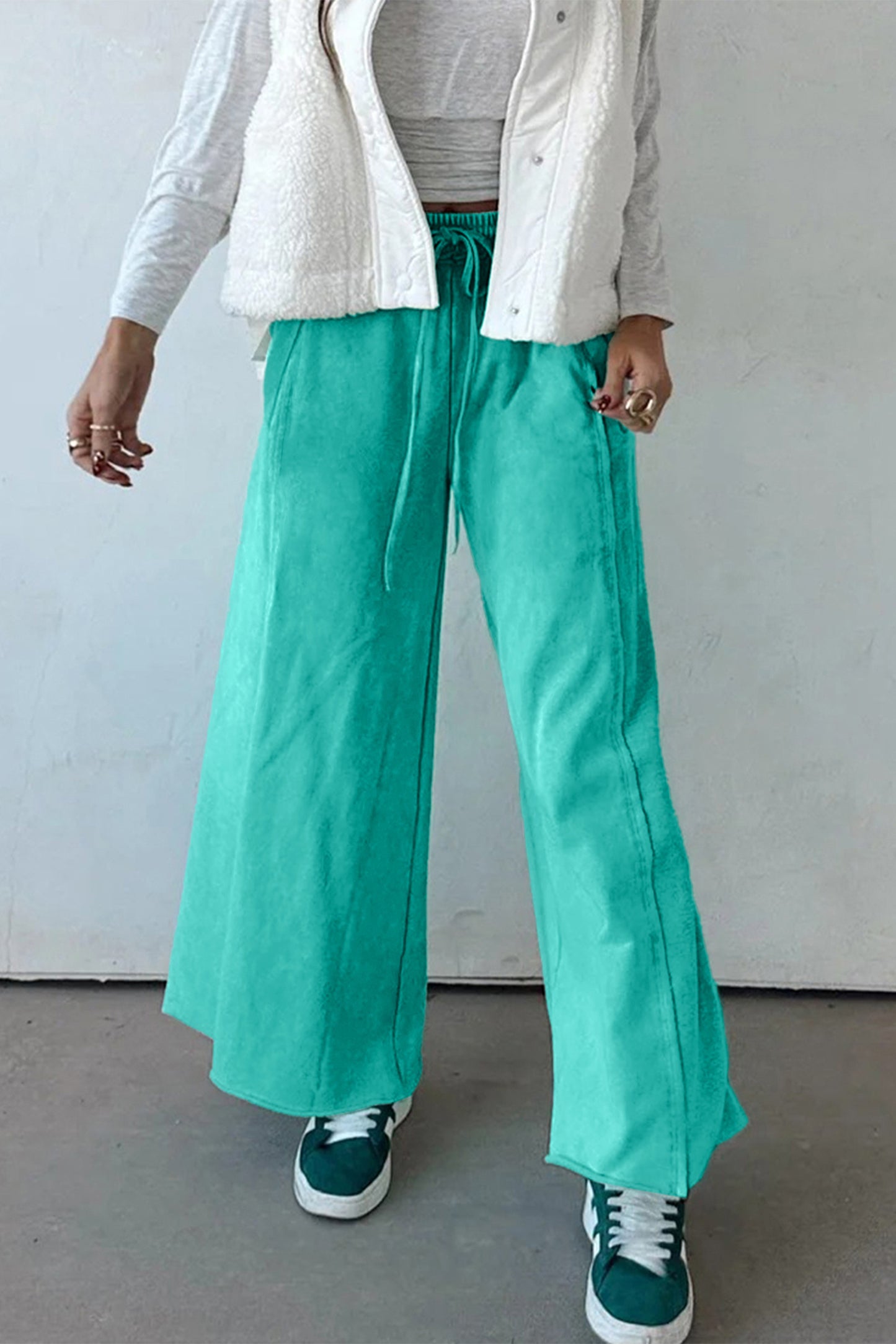 Sea Green Mineral Wash Drawstring Pant