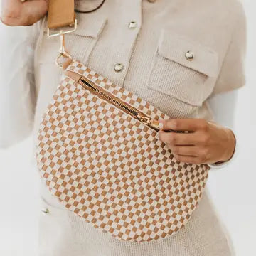 Checkered Bum Bag TAN