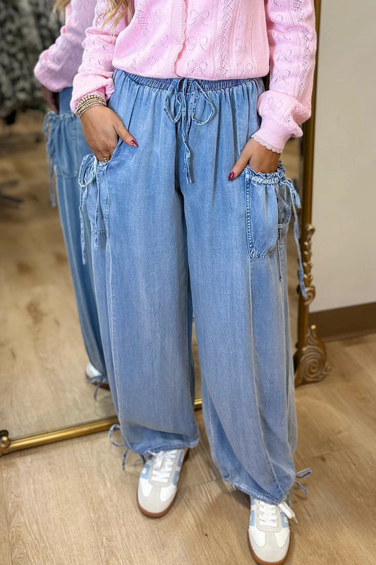 Slouchy Drawstring Denim