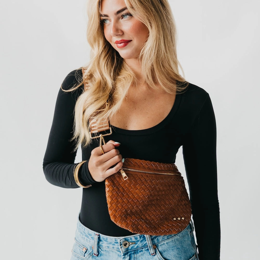 Westlyn Woven Bum Bag-Brown