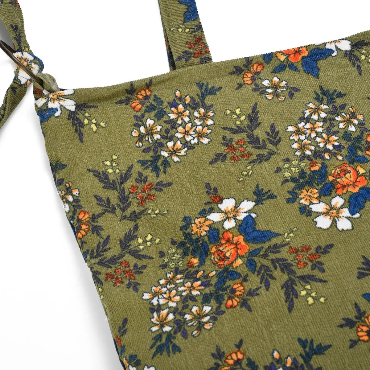 Floral Corduroy Tote Bag